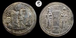 Ancient Coins - Vahrām (Bahram) II, with Queen and Prince 4. AD 276-293. AR Drachm. EF.