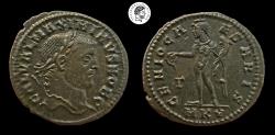 Ancient Coins - Maximinus II. As Caesar, AE Follis. Cyzicus mint. 305-309 AD. Brown patina. Extremely Fine.