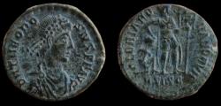 Ancient Coins - Theodosius I Ae3. Siscia mint. 379-395 AD. Beautiful Green Patina. Extremely Fine.