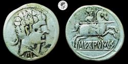 Ancient Coins - IBERIA, Sekobirikes. Circa 130-early 1st century BC. AR Denarius. aVF. Toned.