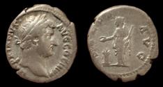 Ancient Coins - Hadrian. AR Denarius 134-138 AD. Rome mint. VF.