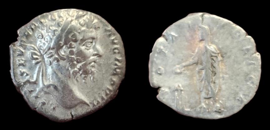 Ancient Coins - Septimus Severus AR Denarius. Struck 196-197 AD. Rome mint. 2.60g. 17mm.