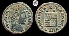 Ancient Coins - Constantine I The Great. AE Follis. 307-337 AD. Beautiful patina with deposits. Very Fine.
