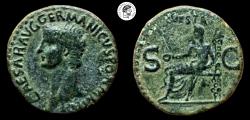 Ancient Coins - Caligula Æ As. Rome mint, AD 37-38. Very Fine. Nice Green Patina.
