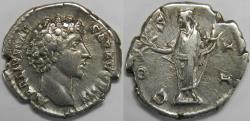 Ancient Coins - Roman Empire Marcus Aurelius as Caesar AR Denarius (Rome, AD 145-147)