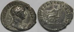 Ancient Coins - Roman Empire Trajan AR Denarius (Rome, AD 112-114)