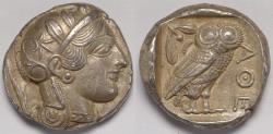 Ancient Coins - Attica Athens AR Tetradrachm circa 454-404 BC