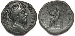 Ancient Coins - Roman Empire Marcus Aurelius AE Sestertius (Rome, AD 173)