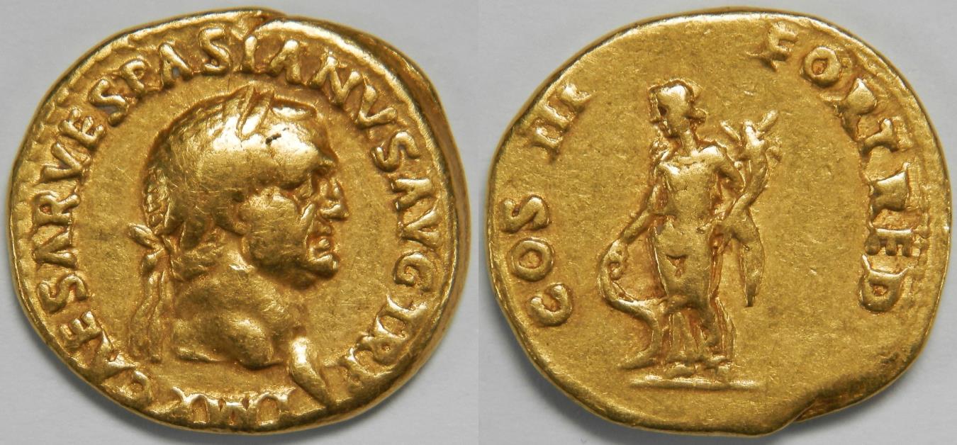 Roman Empire Vespasian AV Aureus (Lugdunum, AD 71) | Roman Imperial Coins