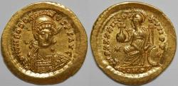 Ancient Coins - Roman Empire Theodosius II AV Solidus (Constantinople, AD 441-450)
