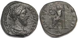 Ancient Coins - Roman Empire Marcus Aurelius AE Sestertius (Rome, AD 174)