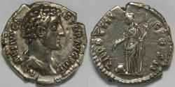 Ancient Coins - Roman Empire Marcus Aurelius as Caesar AR Denarius (Rome, AD 148-149)