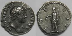 Ancient Coins - Roman Empire Hadrian AR Denarius (Rome, AD 124-128)