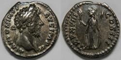Ancient Coins - Roman Empire Marcus Aurelius AR Denarius (Rome, AD 163-164)