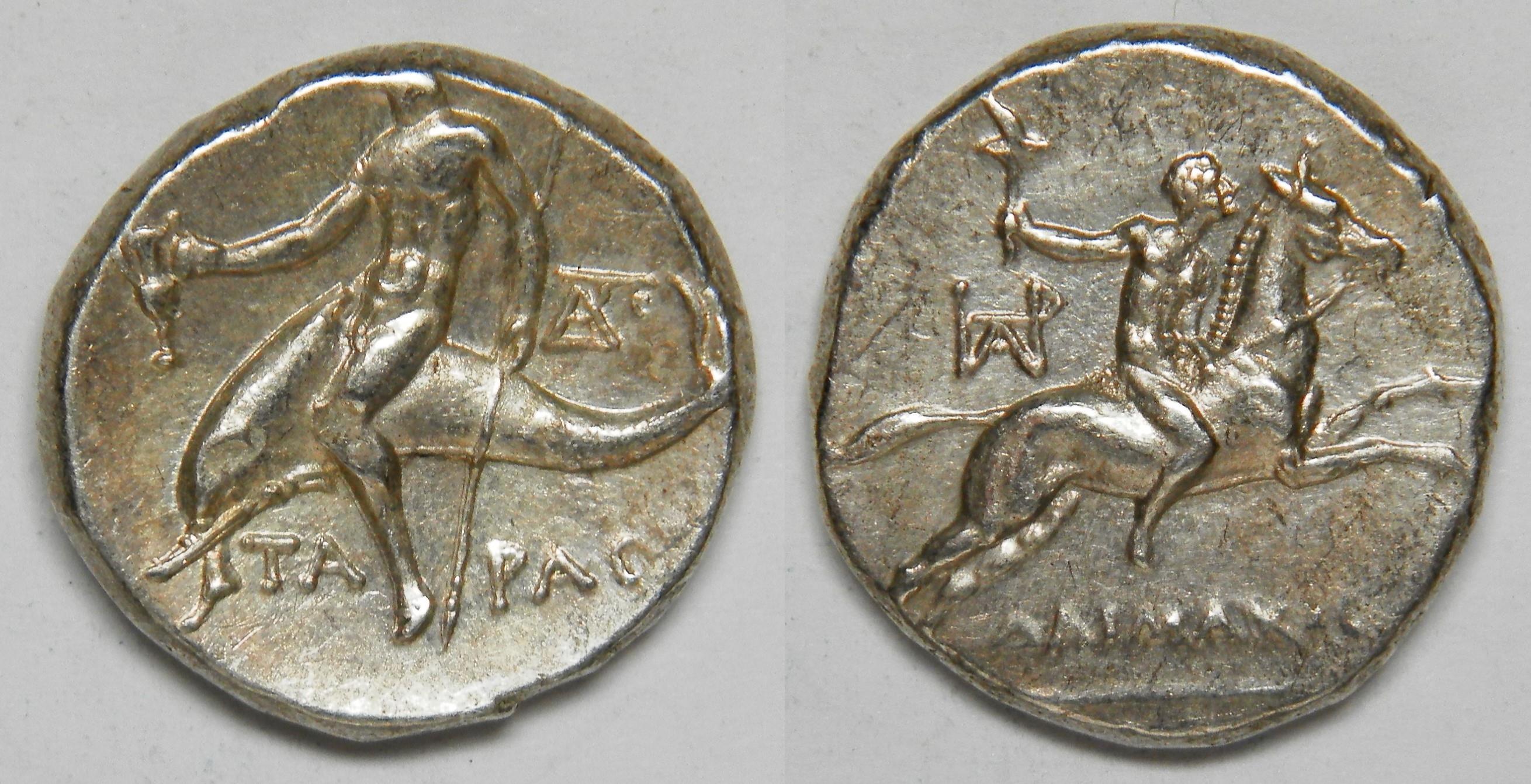 Calabria Tarentum AR Nomos circa 240-228 BC UNC [6.51 grams]