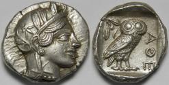 Ancient Coins - Attica Athens AR Tetradrachm circa 454-404 BC