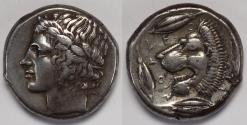 Ancient Coins - Sicily Leontini AR Tetradrachm circa 430-425 BC
