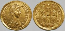 Ancient Coins - Roman Empire Valentinian II AV Solidus (Mediolanum, AD 380-382)