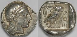 Ancient Coins - Attica Athens AR Tetradrachm circa 454-404 BC