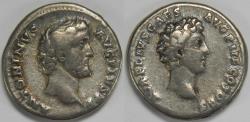 Ancient Coins - Roman Empire Antoninus Pius and Marcus Aurelius as Caesar AR Denarius (Rome, AD 140-144)