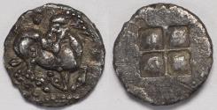Ancient Coins - Thraco-Macedonian Tribes Mygdones or Krestones AR Diobol circa 485-470 BC