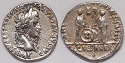 Ancient Coins - Roman Empire Augustus AR Denarius (Lugdunum, 2 BC-AD 4)