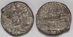 Ancient Coins - Roman Republic C. Renius AR Denarius (Rome, 138 BC)