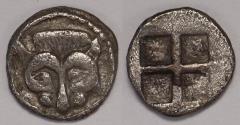 Ancient Coins - Macedon Akanthos AR Obol circa 480-470 BC