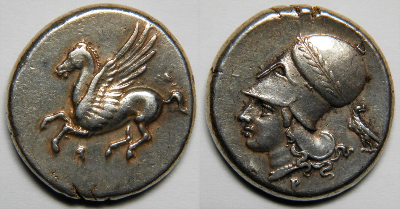 Ancient Coins - Corinthia Corinth AR Stater 345-307 BC XF [8.64 grams]