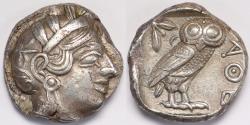 Ancient Coins - Attica Athens AR Tetradrachm circa 454-404 BC