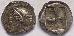 Ancient Coins - Ionia Phokaia AR Diobol circa 521-478 BC