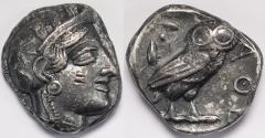 Ancient Coins - Attica Athens AR Tetradrachm circa 454-404 BC