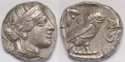 Ancient Coins - Attica Athens AR Tetradrachm circa 454-404 BC