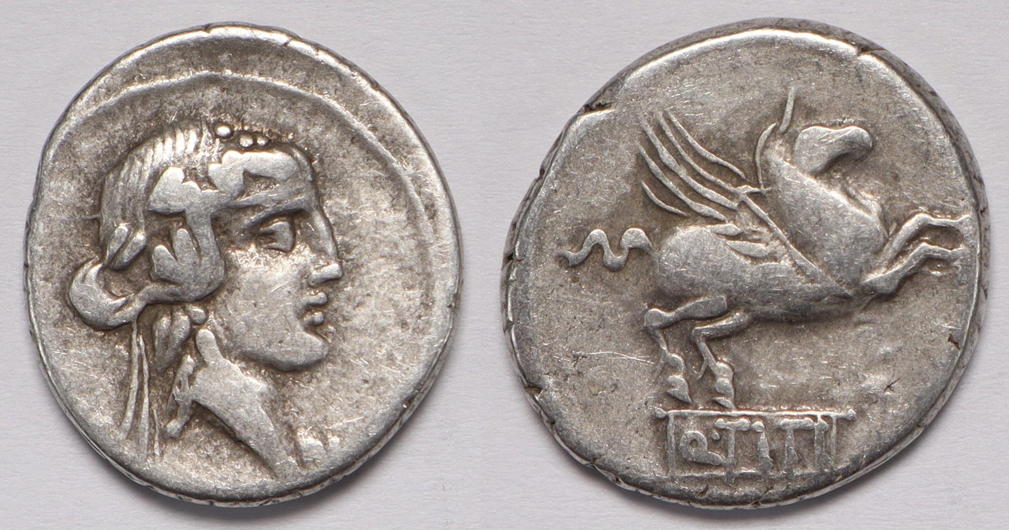 Roman Republic Q. Titius AR Denarius (Rome, 90 BC) | Roman Republican Coins