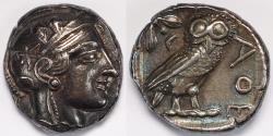 Ancient Coins - Attica Athens AR Tetradrachm circa 454-404 BC