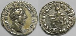 Ancient Coins - Roman Empire Marcus Aurelius AR Denarius (Rome, AD 163)