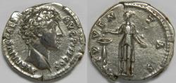 Ancient Coins - Roman Empire Marcus Aurelius as Caesar AR Denarius (Rome, AD 140-144)