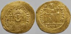 Ancient Coins - Byzantine Empire Maurice Tiberius AV Solidus (Constantinople, 583-602)
