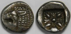 Ancient Coins - Ionia Miletos AR Diobol late sixth-early fifth centuries BC