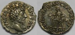 Ancient Coins - Roman Empire Marcus Aurelius AR Denarius (Rome, AD 163)