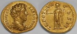 Ancient Coins - Roman Empire Marcus Aurelius as Caesar AV Aureus (Rome, AD 152-153)