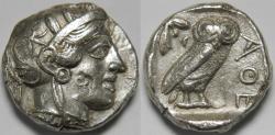 Ancient Coins - Attica Athens AR Tetradrachm circa 454-404 BC