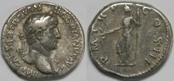 Ancient Coins - Roman Empire Hadrian AR Denarius (Rome, AD 119-120)