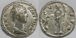 Ancient Coins - Roman Empire Diva Faustina Senior AR Denarius (Rome, circa AD 146-161)