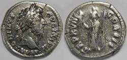 Ancient Coins - Roman Empire Marcus Aurelius AR Denarius (Rome, AD 163-164)