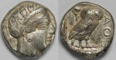 Ancient Coins - Attica Athens AR Tetradrachm circa 454-404 BC