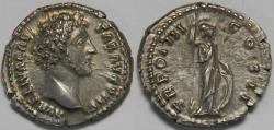 Ancient Coins - Roman Empire Marcus Aurelius as Caesar AR Denarius (Rome, AD 148-149)