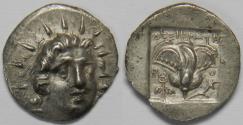 Ancient Coins - Islands off Caria Rhodos Rhodes AR Hemidrachm circa 170-150 BC
