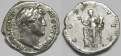 Ancient Coins - Roman Empire Hadrian AR Denarius (Rome, AD 124-128)
