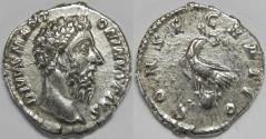 Ancient Coins - Roman Empire Divus Marcus Aurelius AR Denarius (Rome, AD 180)
